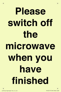 Please switch off the microwave when you have finished
